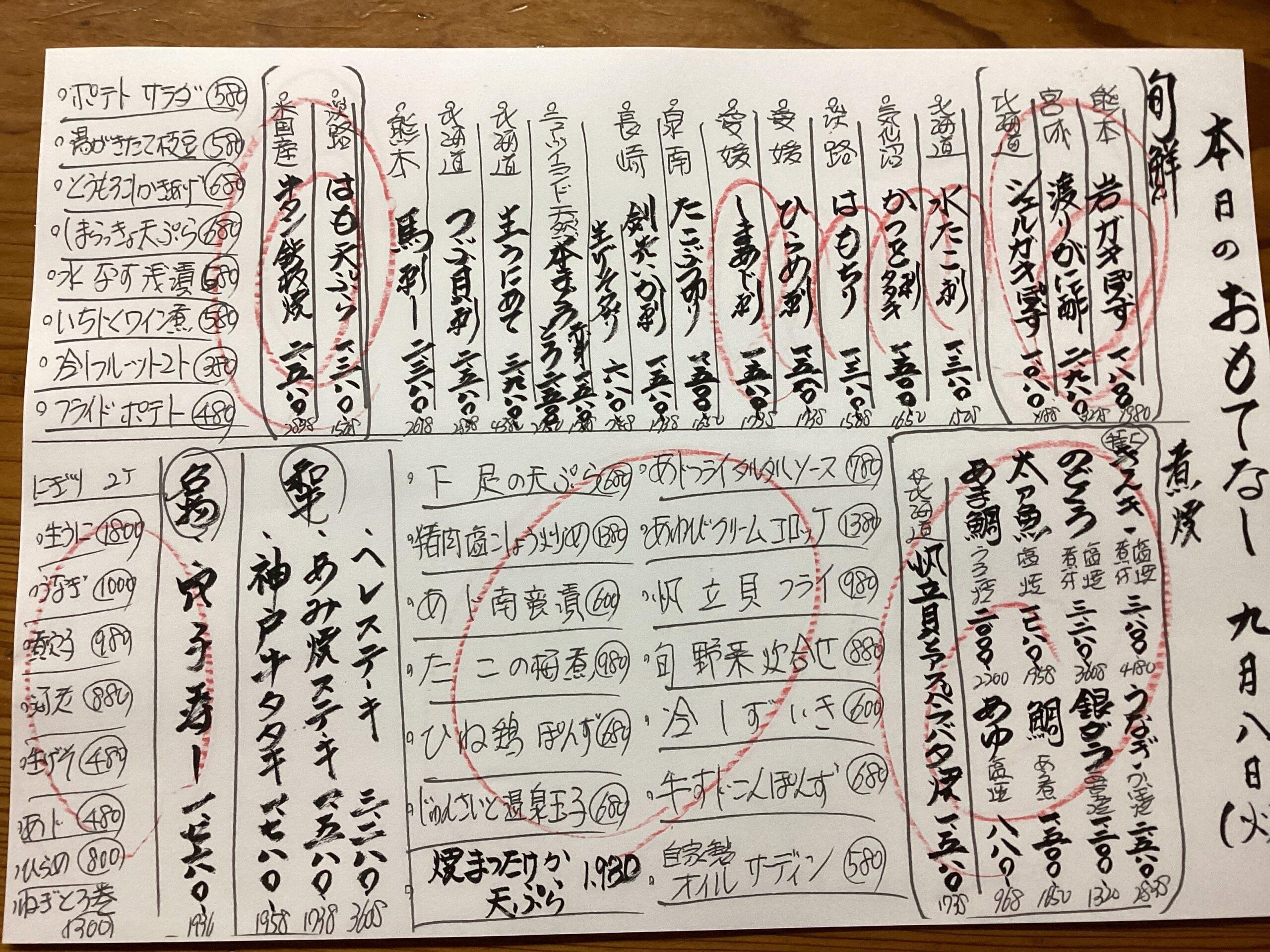 9月8日(雨模様)